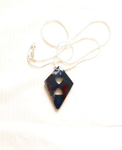 Collar romboidal, cadena color plata-4