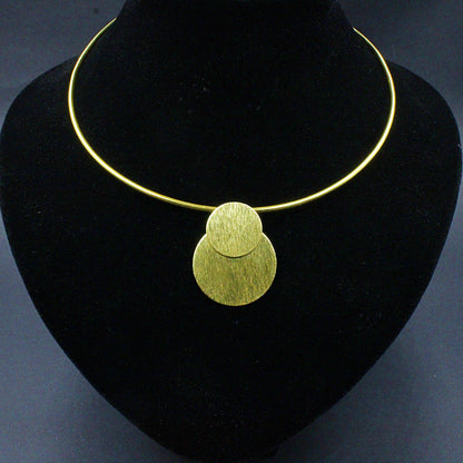 ECLIPSE choker with gold plated pendant - Design with character-1