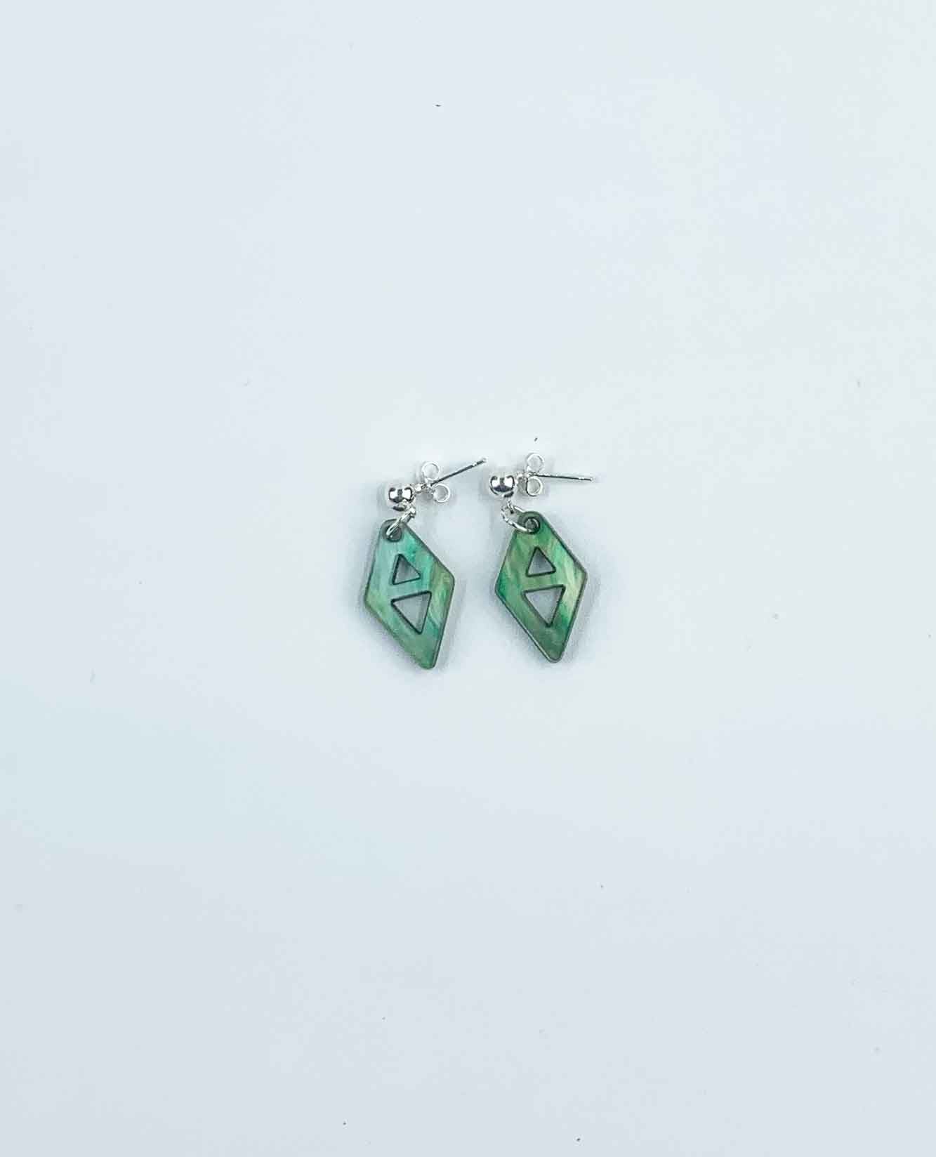Pendientes colgante Rombo verde-2
