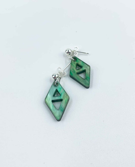 Pendientes colgante Rombo verde-0