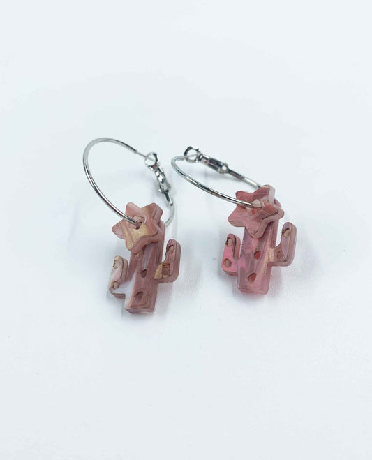 Pendientes aros desierto rosa-0