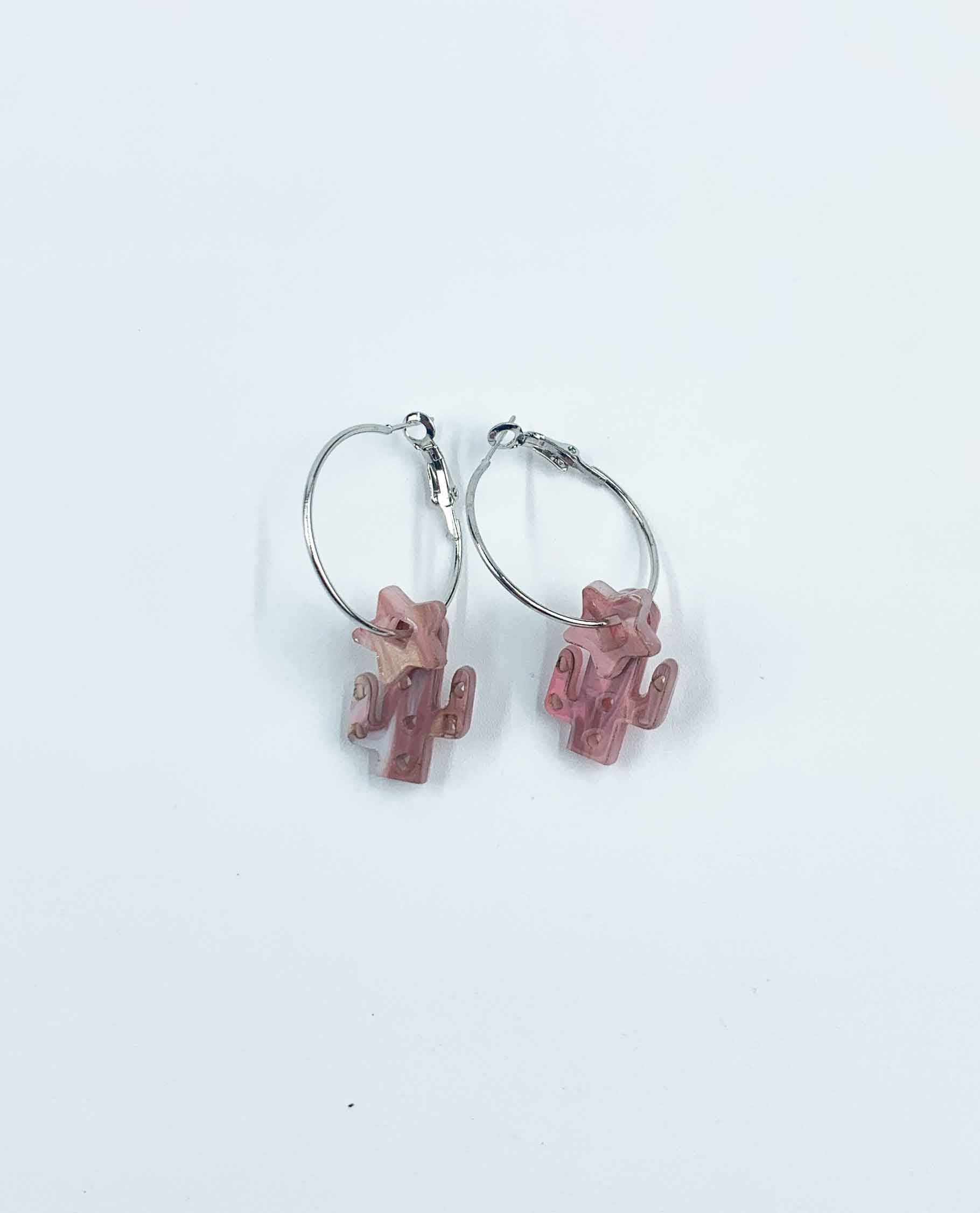 Pendientes aros desierto rosa-3