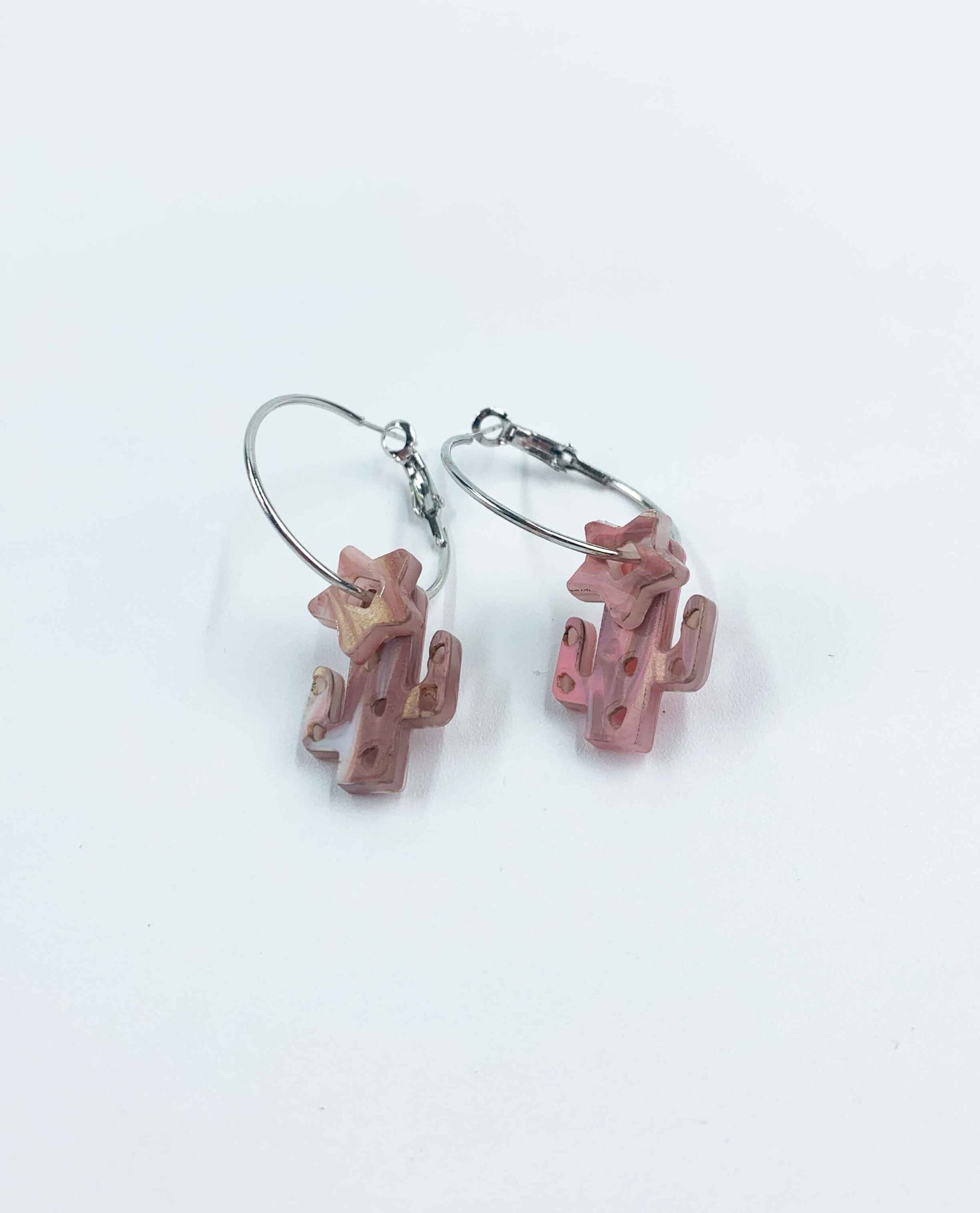 Pendientes aros desierto rosa-2