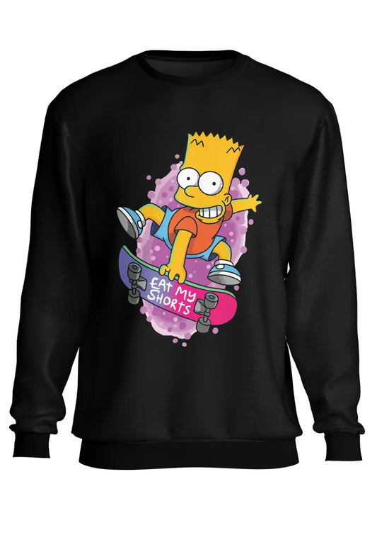Felpa a Girocollo Bart Simpson Ciucciami il Calzino