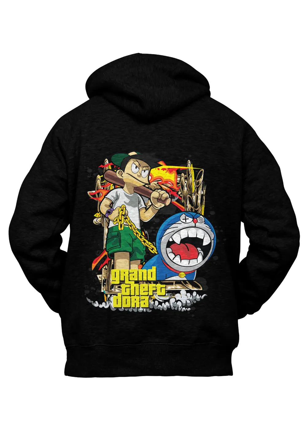 Felpa con Cappuccio Doraemon Grand Theft Auto GTA Style